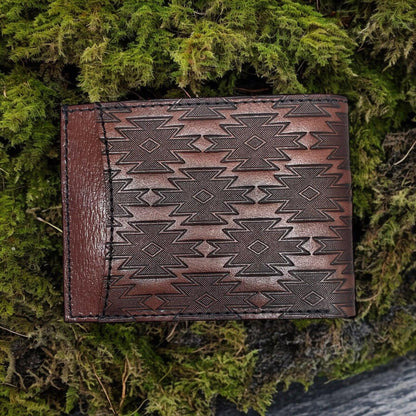 Red Dirt Hat Co Bifold Wallet Southwest Buffalo Inlay