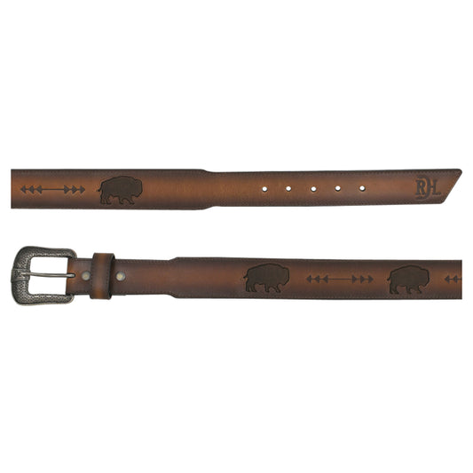 Red Dirt Hat Co Belt Burnished Brown W/Bison Inlay