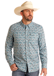 Rock&Roll Men’s Tek Paisley Print LS Snap