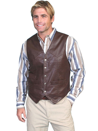 Scully Lambskin Snap Front Vest