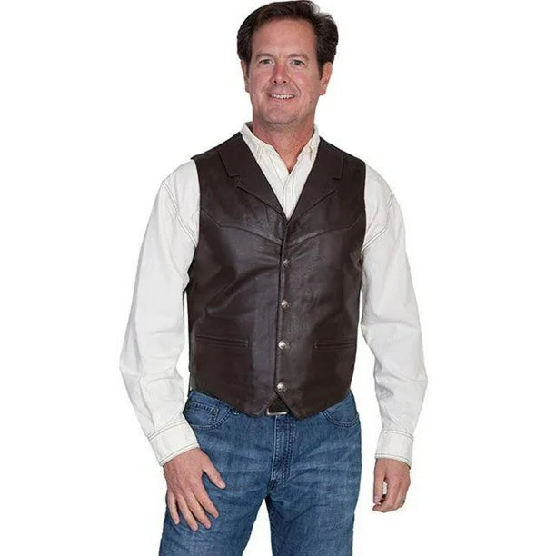 Scully Lambskin Snap Front Vest