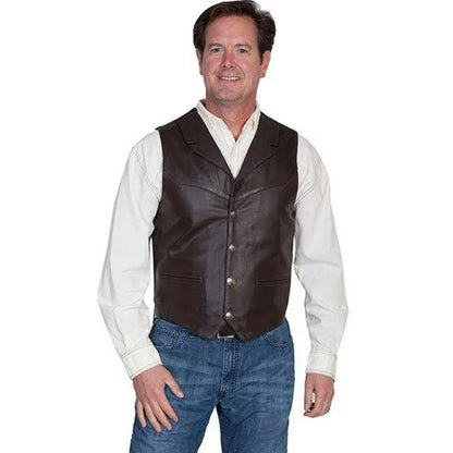 Scully Lambskin Snap Front Vest