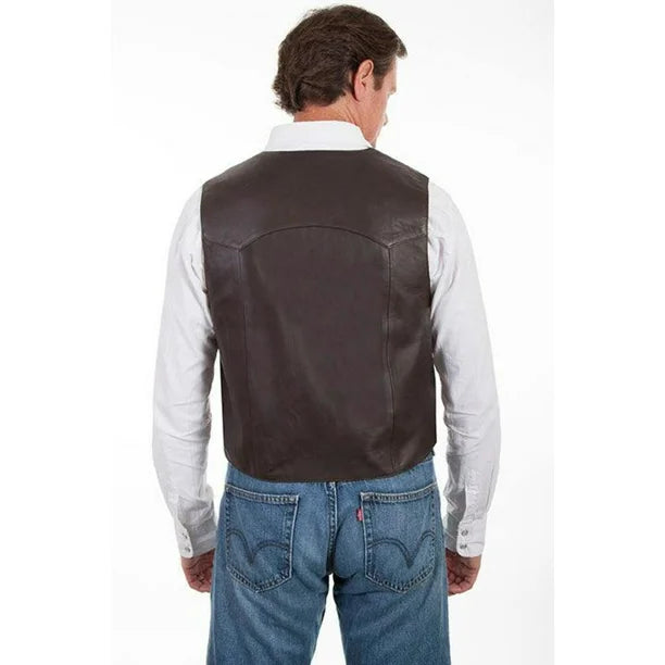 Scully Lambskin Snap Front Vest