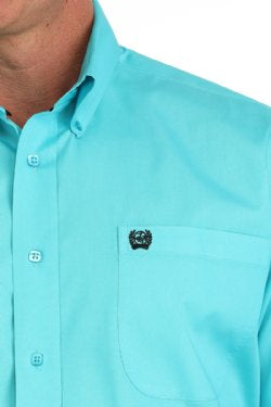 Cinch Men’s Solid SS Western Shirt Turquoise