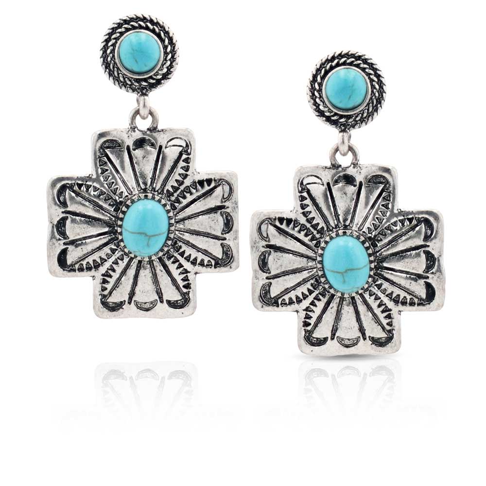 Montana Silversmiths Petaled Turquoise Attitude Earrings