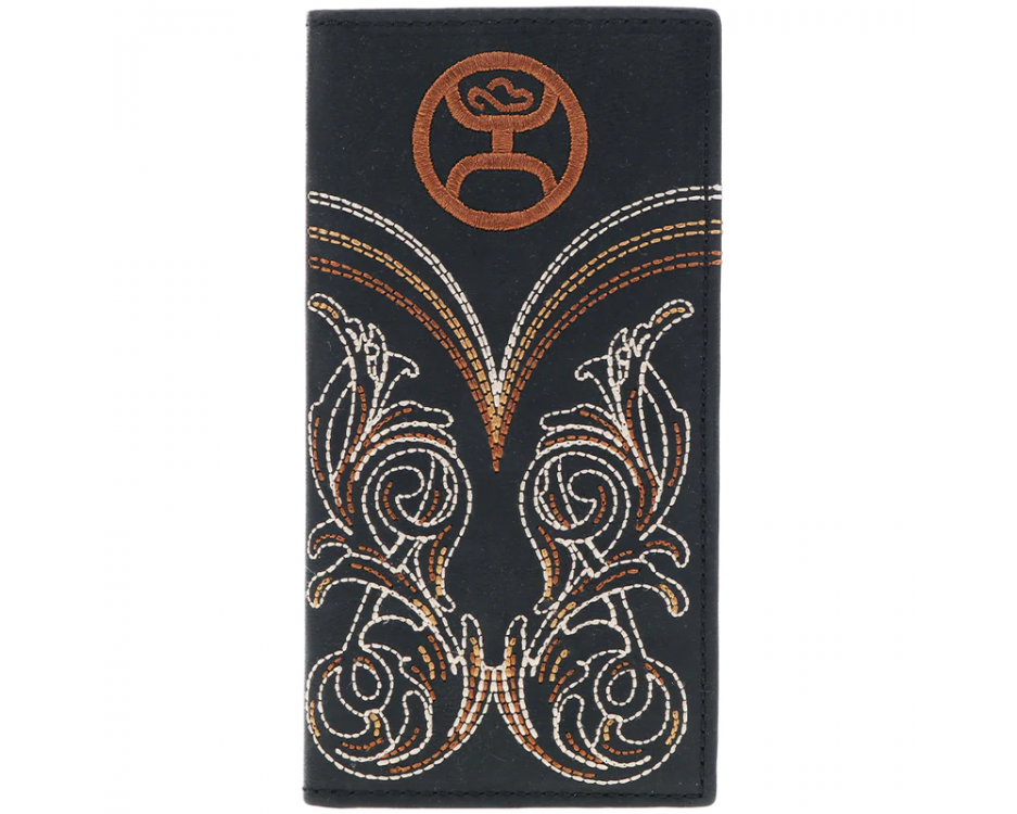 Hooey “Ranger” Rodeo Wallet Embroidered Black Leather