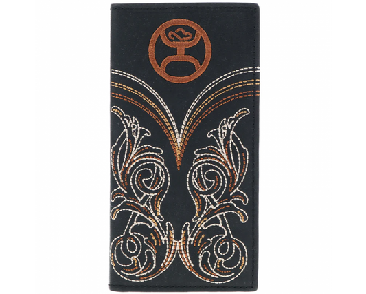 Hooey “Ranger” Rodeo Wallet Embroidered Black Leather