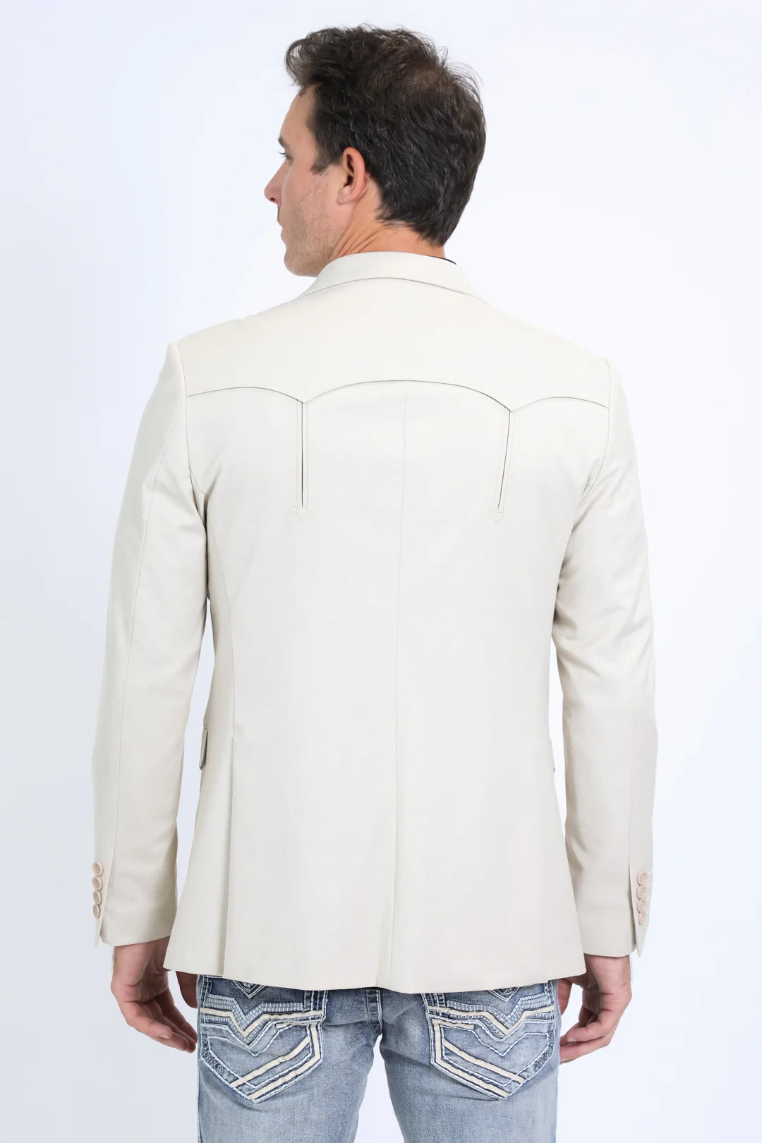 Platini Men's Double Button Western Beige Blazer BLW10523