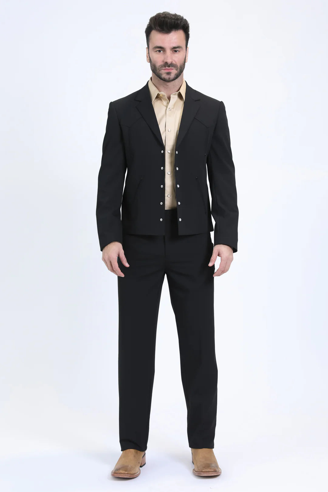 Platini Men's Western Sport Black Suit WSS10771