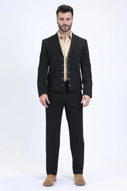 Platini Men's Western Sport Black Suit WSS10771