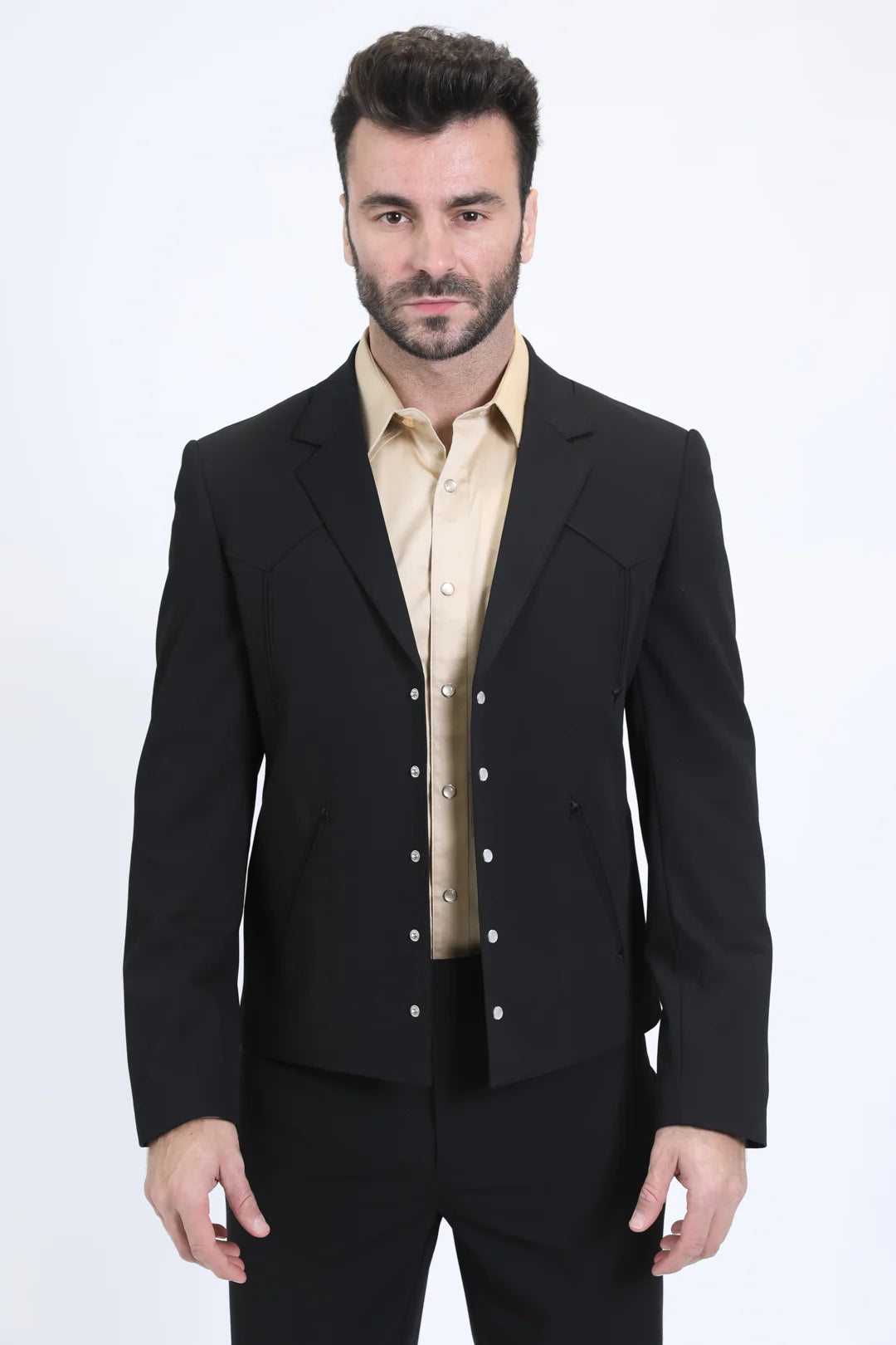 Platini Men's Western Sport Black Suit WSS10771