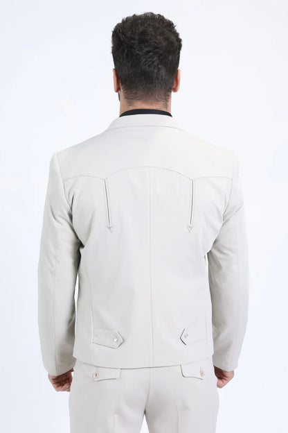 Platini Men's Western Sport White Suit WSS10772