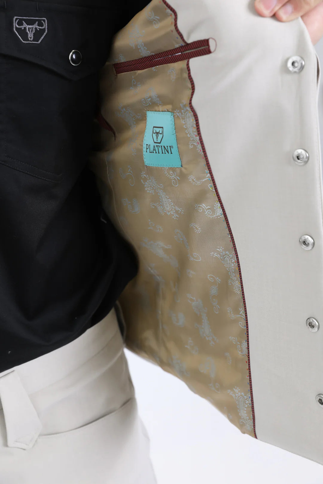 Platini Men's Western Sport White Suit WSS10772