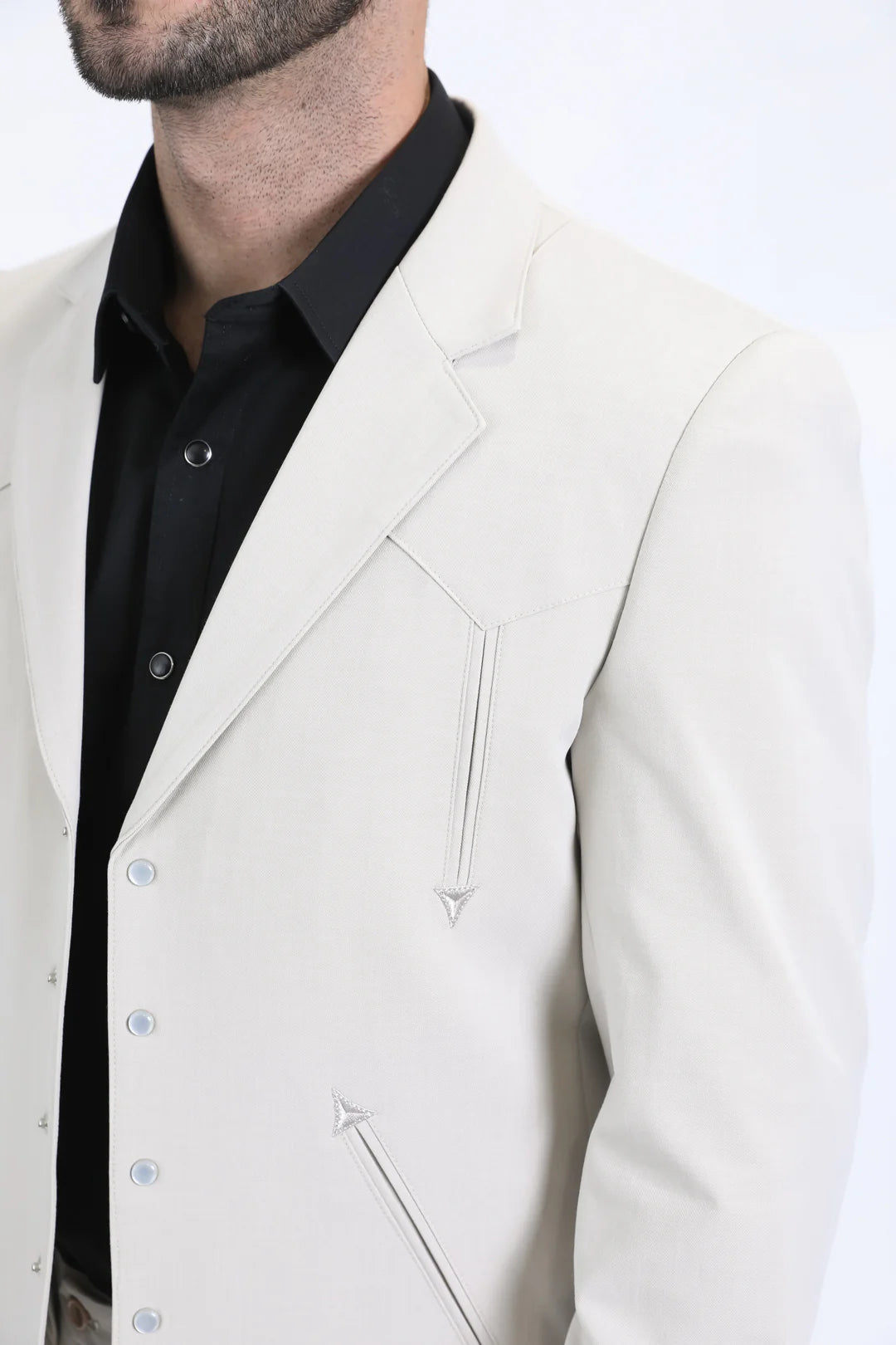 Platini Men's Western Sport White Suit WSS10772