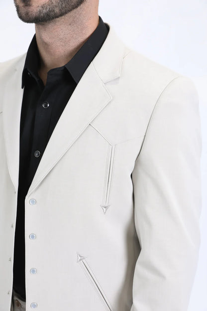 Platini Men's Western Sport White Suit WSS10772