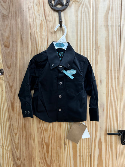 Platini Boys Black Button Up Shirt