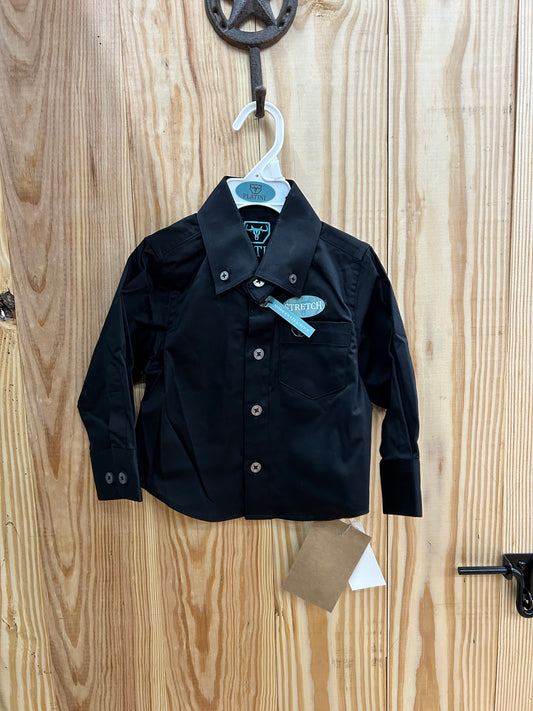 Platini Boys Black Button Up Shirt