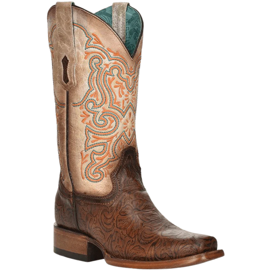 Corral Cowgirl Brown/White Embroidery