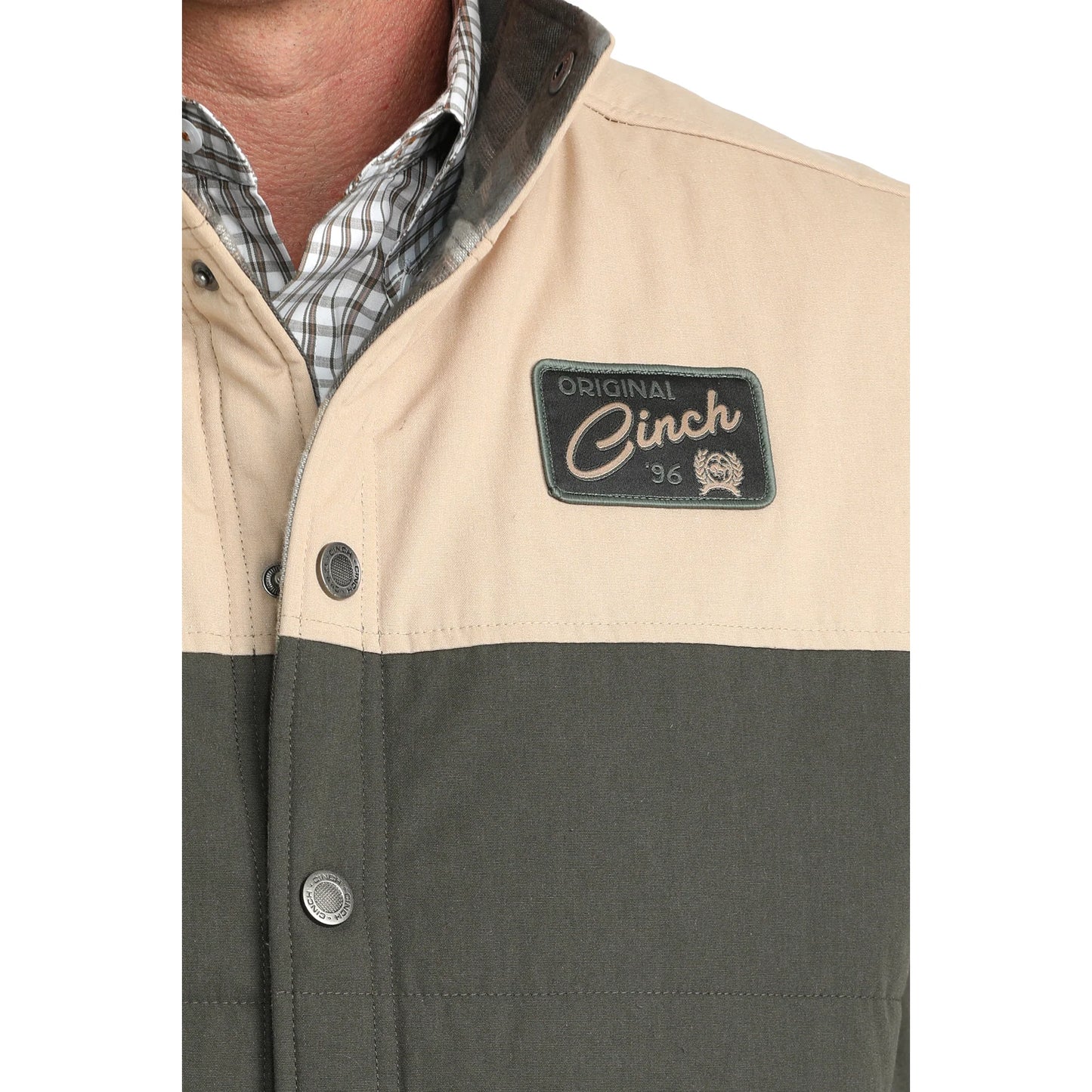 Cinch Western Vest Mens Reversible Canvas Quilted Olive MWV1910002