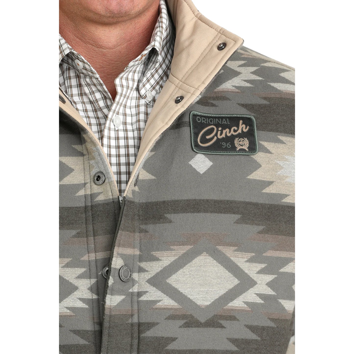 Cinch Western Vest Mens Reversible Canvas Quilted Olive MWV1910002