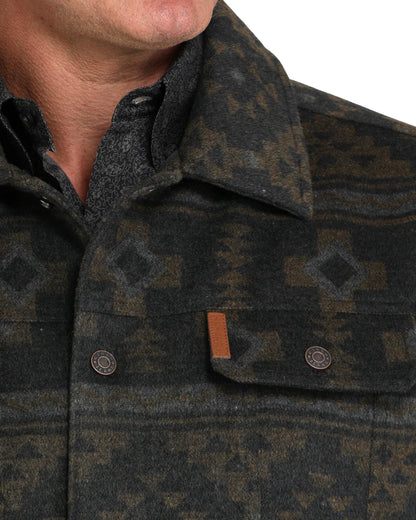 Cinch Western Jacket Mens Print Trucker Snap Charcoal MWJ1921003