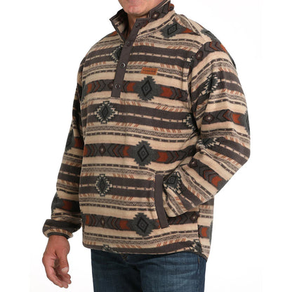 Cinch Men's Brown Aztec Fleece Pull Over MWK1514027