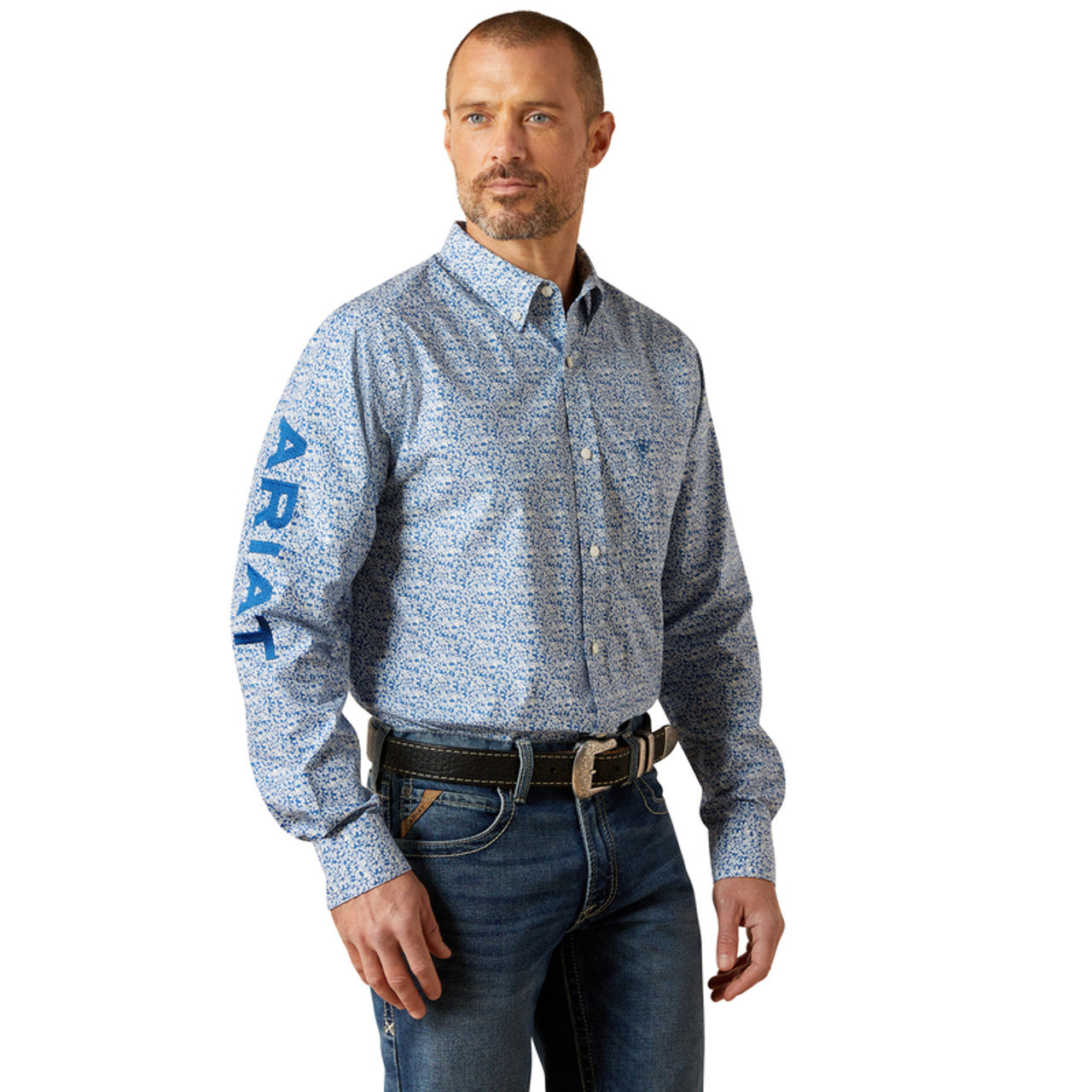 Ariat Team Parks Fitted Blue/Navy Men’s Shirt 10065811