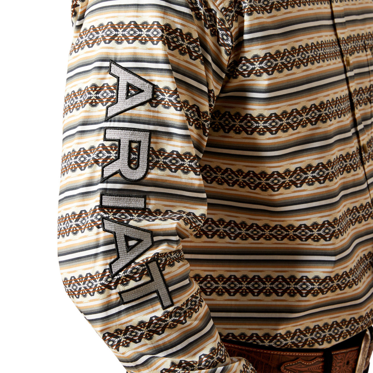 Ariat Team Peter Classic Khaki/White Mens Shirt 10065814