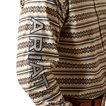 Ariat Team Peter Classic Khaki/White Mens Shirt 10065814