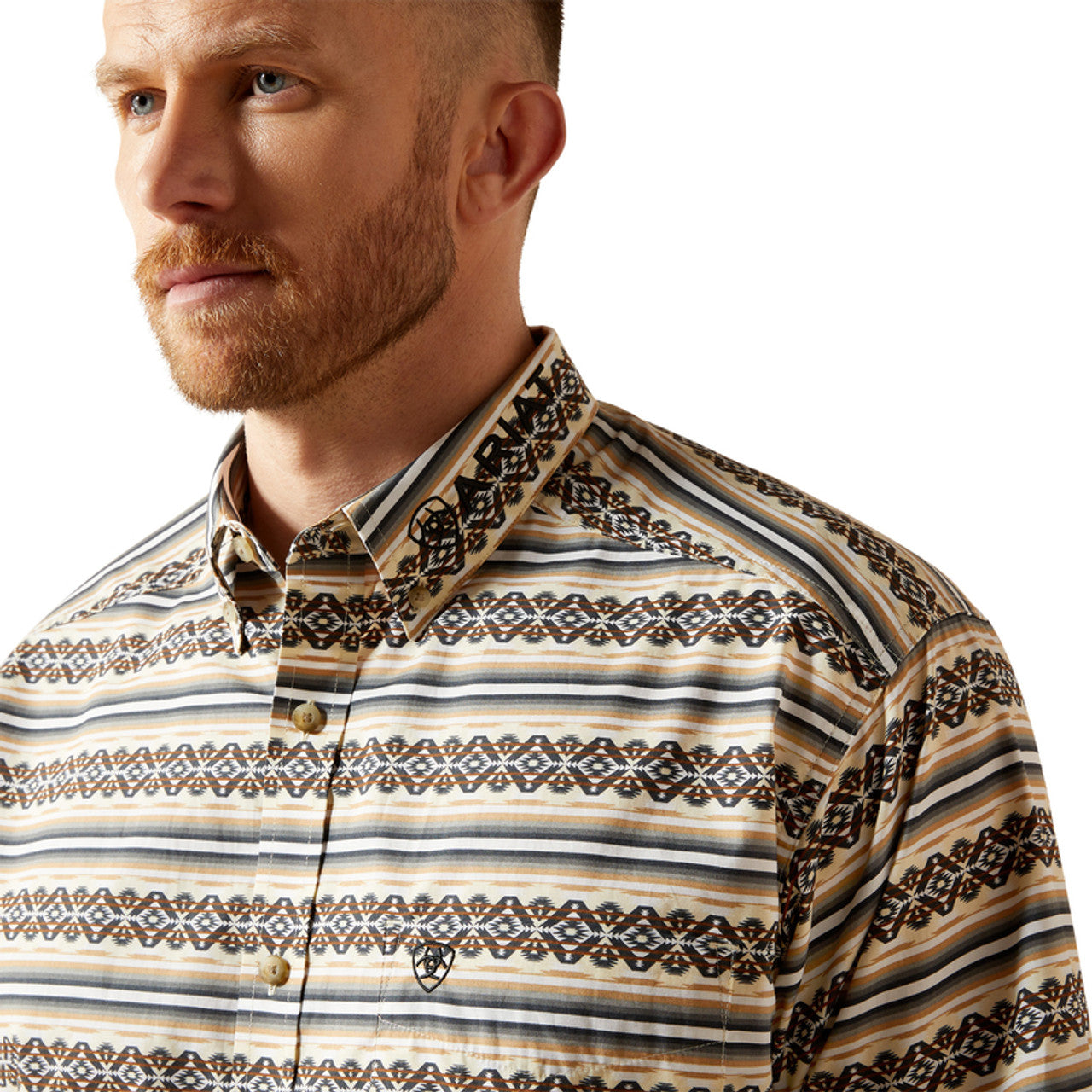 Ariat Team Peter Classic Khaki/White Mens Shirt 10065814