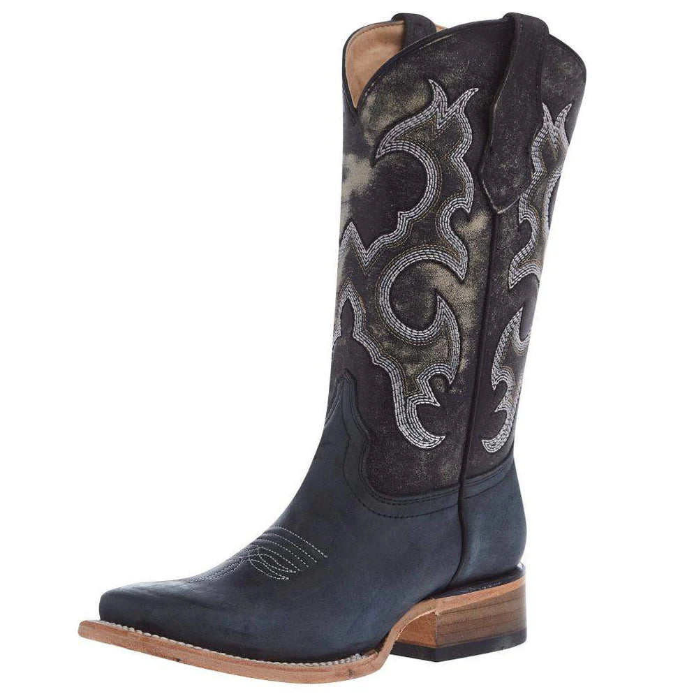 Circle G Youth Black Embroidery Western Boot