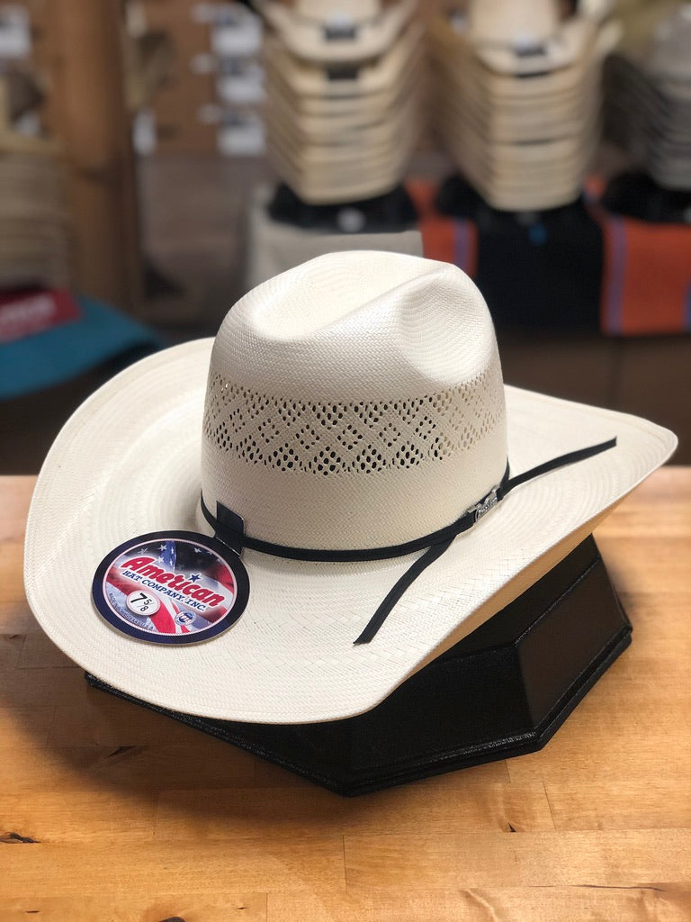 AMERICAN HAT CO. STRAW COWBOY HAT 8300 RC 2CBLK