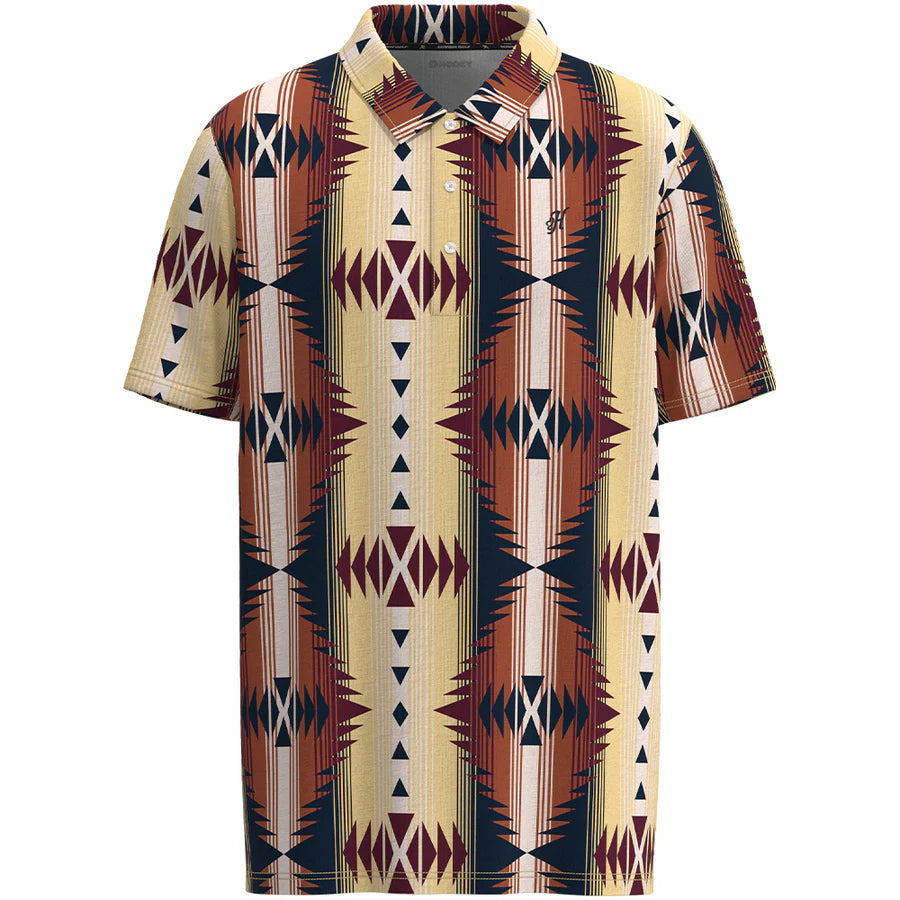 Hooey The Weekender Tan/Red Aztec Polo HP034TNAZ