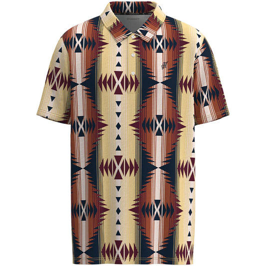 Hooey The Weekender Tan/Red Aztec Polo HP034TNAZ