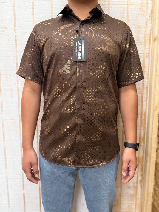 Lamasini Men’s Brown SS Shirt