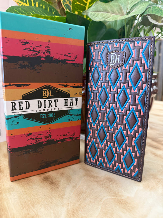 Red Dirt Hat Co Rodeo Wallet Southwest Diamond Pattern