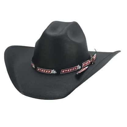 Bullhide PBR Committed To Win Linen Straw Cowboy Hat Black 5032