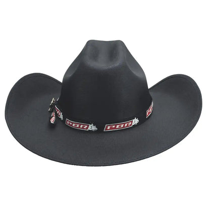 Bullhide PBR Committed To Win Linen Straw Cowboy Hat Black 5032