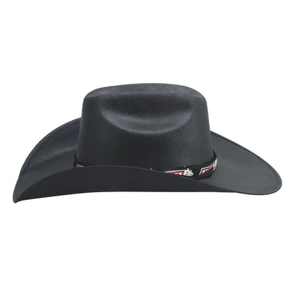 Bullhide PBR Committed To Win Linen Straw Cowboy Hat Black 5032