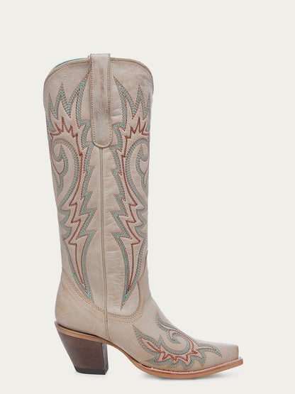 Corral Women’s Blue And Red Embroidery Bone Snip Toe Cowboy Boot Z5371