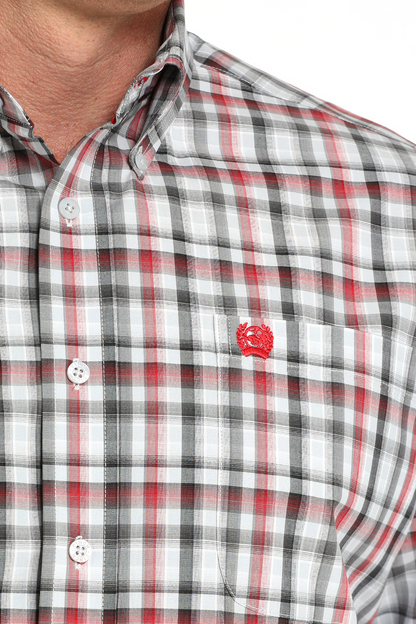 CINCH RED WHITE PLAID PRINT - MENS SHIRT
