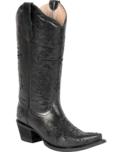 CIRCLE G WOMEN'S CROSS EMBROIDERED WESTERN BOOTS