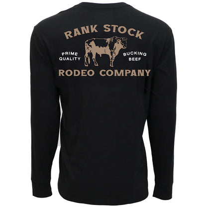 HOOEY "RANK RODEO" LONG SLEEVE T-SHIRT BLACK W/TAN LOGO