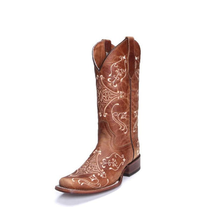 Circle G Womens Embroidered Tan Cowboy Boots