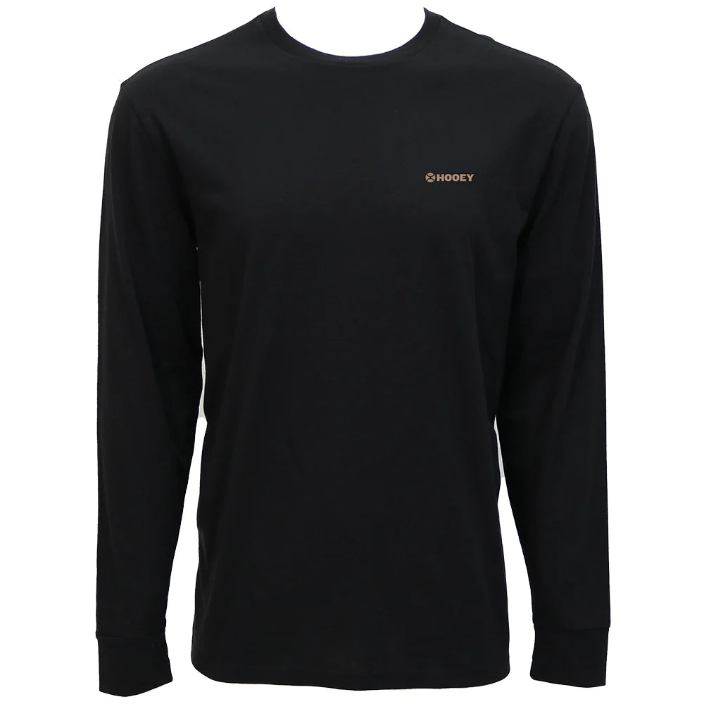 HOOEY "RANK RODEO" LONG SLEEVE T-SHIRT BLACK W/TAN LOGO