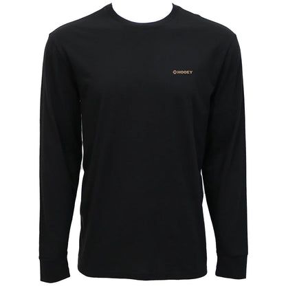 HOOEY "RANK RODEO" LONG SLEEVE T-SHIRT BLACK W/TAN LOGO