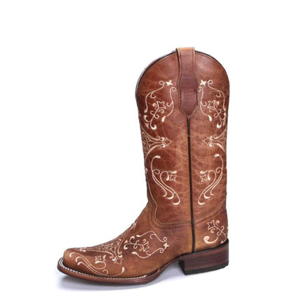 Circle G Womens Embroidered Tan Cowboy Boots