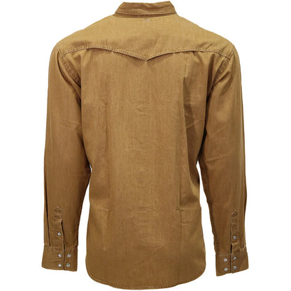 HOOEY "DEL DENIM" CHAMBRAY LONG SLEEVE SHIRT WASHED TAN