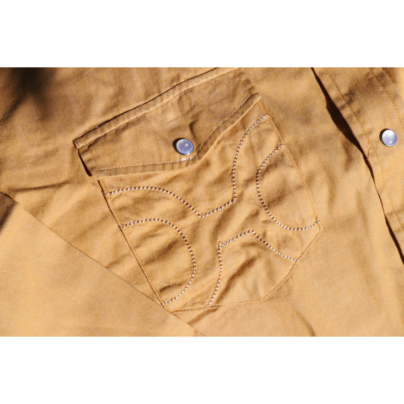 HOOEY "DEL DENIM" CHAMBRAY LONG SLEEVE SHIRT WASHED TAN