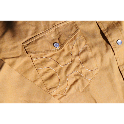 HOOEY "DEL DENIM" CHAMBRAY LONG SLEEVE SHIRT WASHED TAN